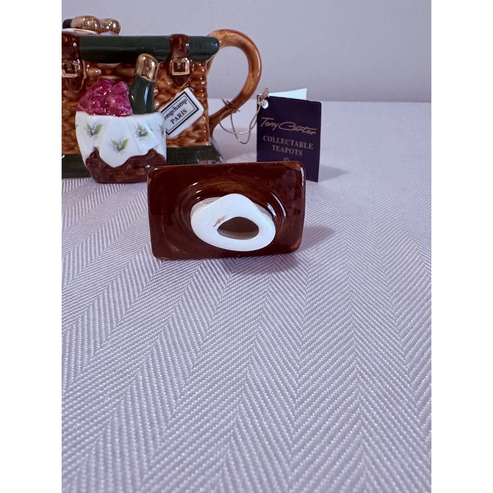 Tony Carter Mini Teapot Picnic Basket Royal Ascot Harrods Made in England NEW